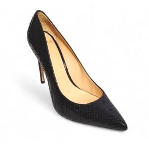 Alexandre Birman Peco Snake Effect Leather Stiletto Heels Black Womens EU40 US10